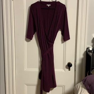 Burgundy wrap dress